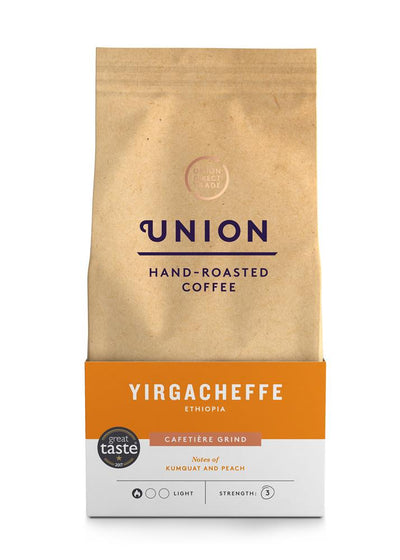 Union Coffee Organic Yirgacheffe Ethiopia Cafetiere Grind