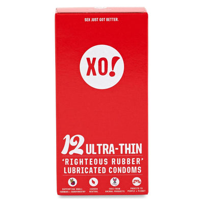 12 ultra-thin, CO2-neutral, vegan, natural latex condoms