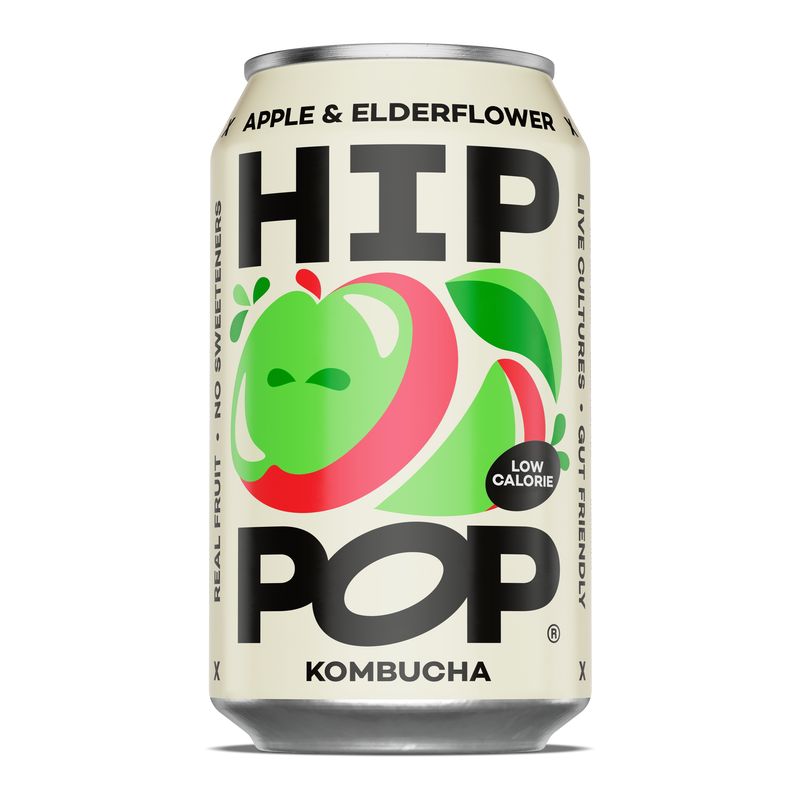 Hip Pop Kombucha Apple & Elderflower 330 ml  (Sold in multiple of 4)