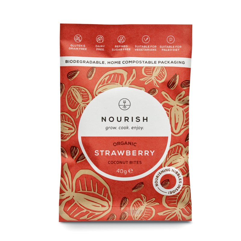 Nourish Organic Strawberry Coconut Bites 40g (Sold in multiple of 5)