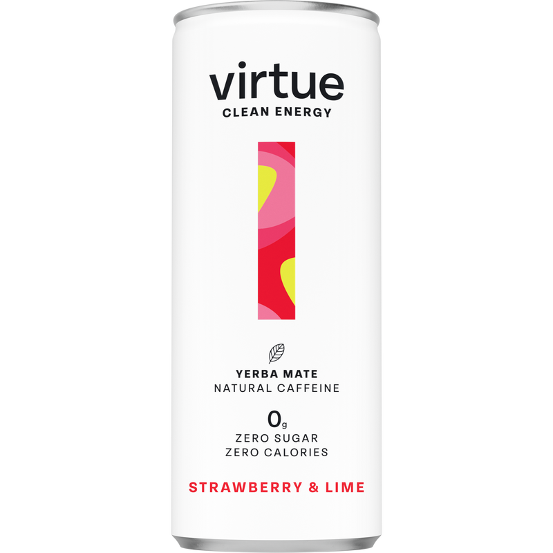 Virtue Clean Energy (Yerba Mate Drink) - Strawberry & Lime 250ml (Sold in multiple of 12)