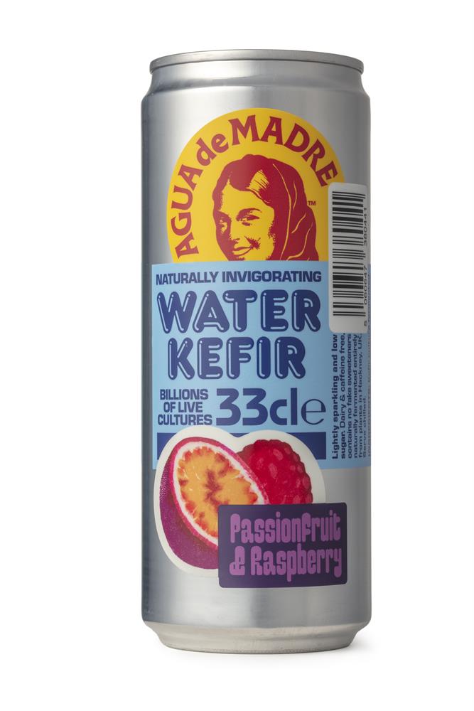 Agua de Madre Passion Fruit & Raspberry Water Kefir Can 330ml