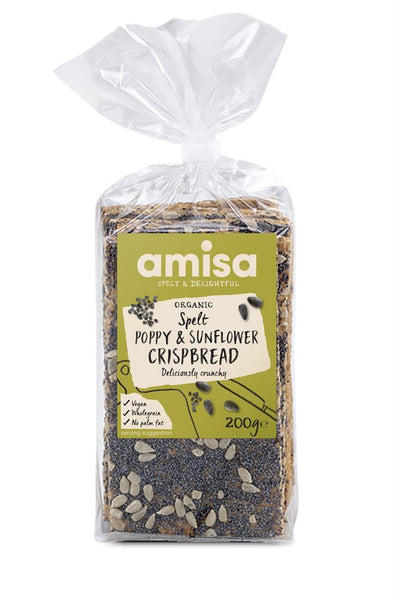 Organic Spelt Poppyseed, Sunflower Crispbread 200g