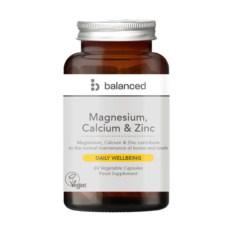 Magnesium Calcium & Zinc 60 Veggie Caps - Reusable Bottle