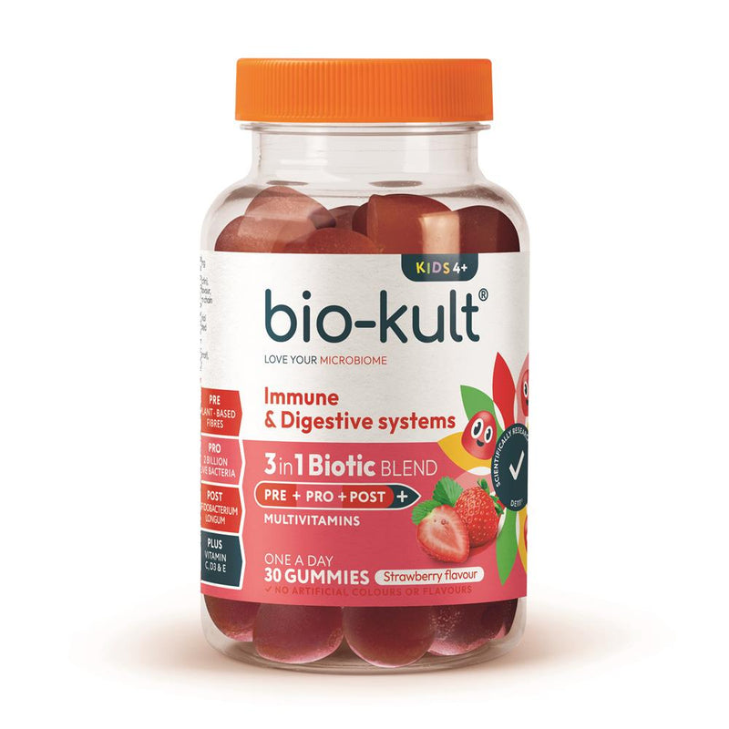 3-in-1 Biotic Blend Gummies for Kids. Strawberry Flavour. 30
