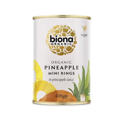 Mini Pineapple Rings in Pineapple Juice Organic 400g