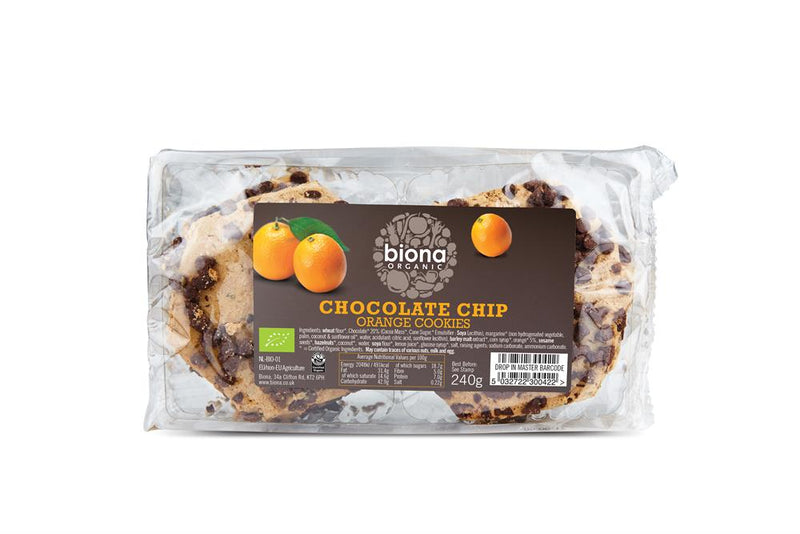 Organic Chocolate Chip & Orange Cookies 240g