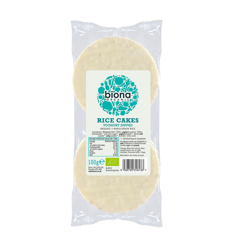 Organic Yoghurt Coated Rice Cakes 100g