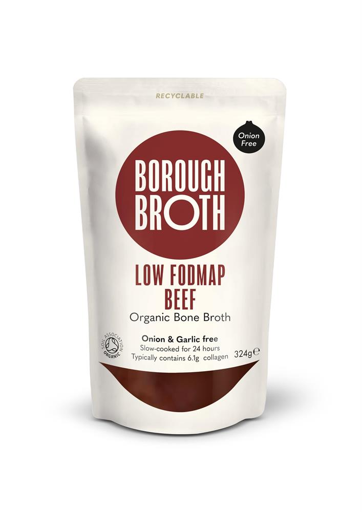 100% Organic Low FODMAP Beef Bone Broth 324g