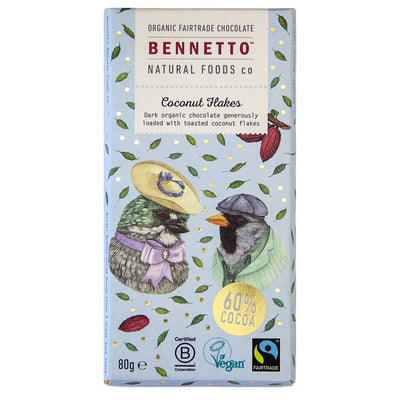 Bennetto Organic Coconut 80g chocolate bar