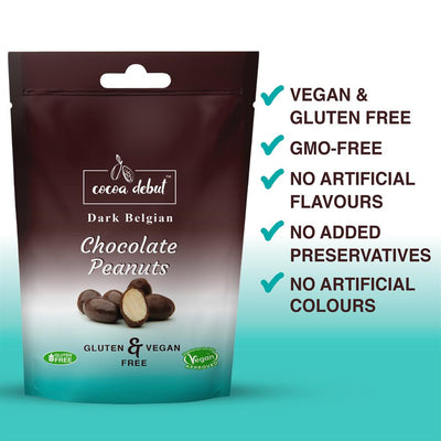 Vegan & Gluten Free Dark Belgian Chocolate Peanuts 45g