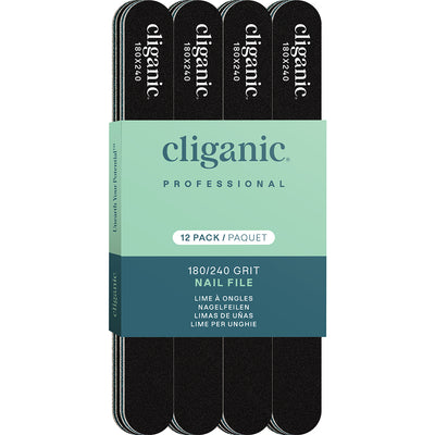 Cliganic 12 Pack Nail File Set: 180/240 Grit