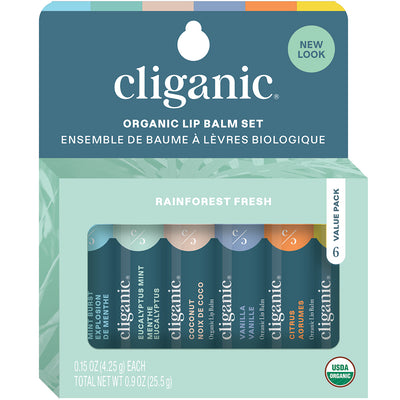 Cliganic Organic Lip Balm Set 6pk