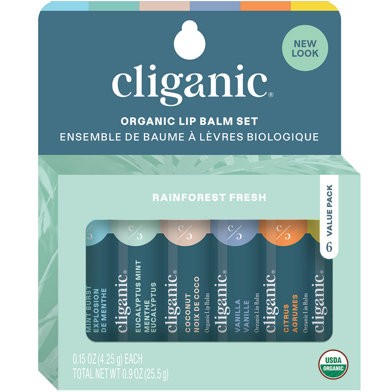 Cliganic Organic Lip Balm Set 6pk