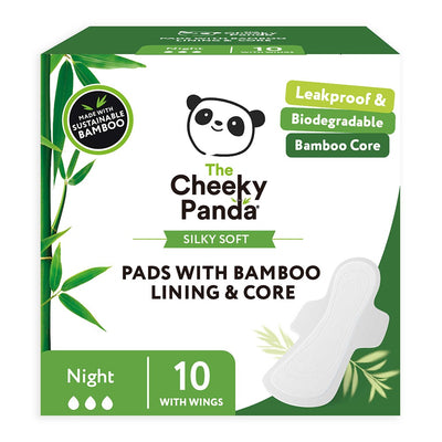 Biodegradable bamboo liner and core night pads