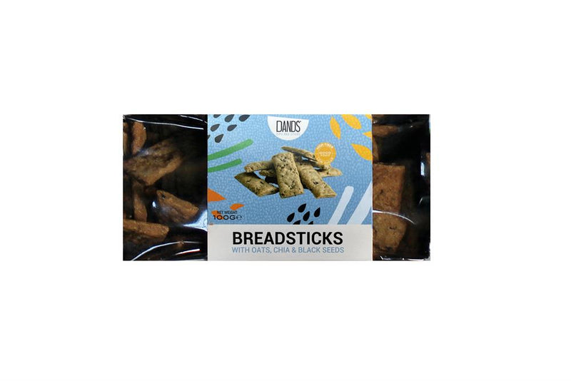 Authentic Baked Breadsticks with Oats Chia & Black Seeds 100g