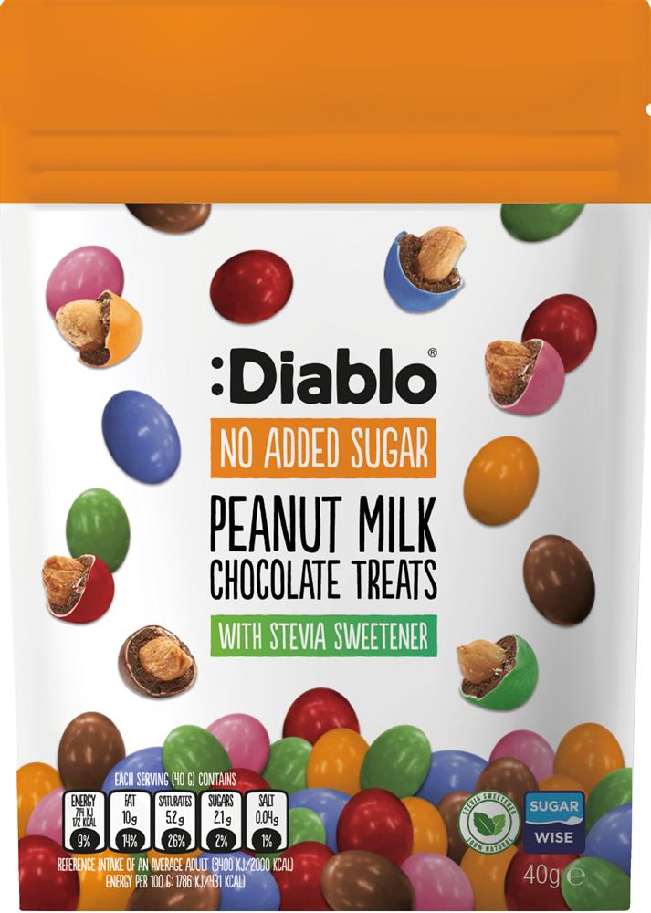 :Diablo No added Sugar Peanut Milk Chocolate treat 40g