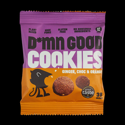 D*MN GOOD Vegan Ginger Choc Orange Cookies 38g