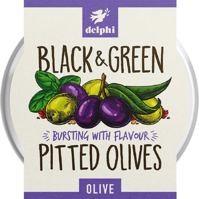 Black & Green Pitted Olives 160g