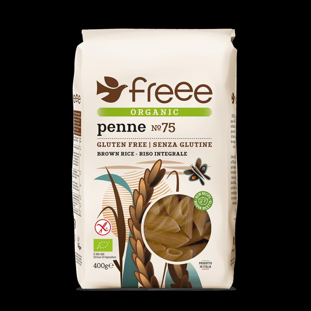 Doves Farm Organic Brown Rice Penne Pasta - Gluten Free, 4 X 500g Pack