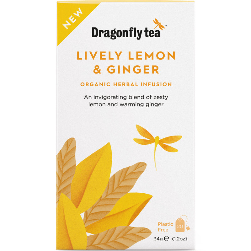 Dragonfly Lively Lemon & Ginger Organic Herbal Tea 20 Bag