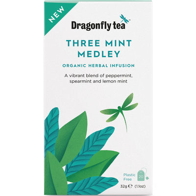 Dragonfly Three Mint Medley Organic Herbal Tea 20 bag