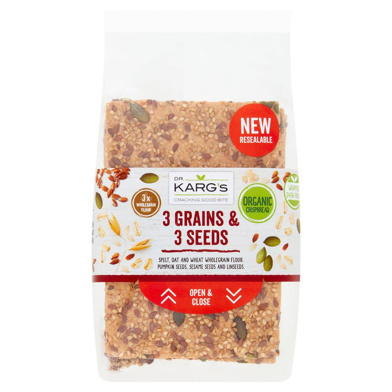 Organic Wholegrain 3 + 3 Crispbread 200g