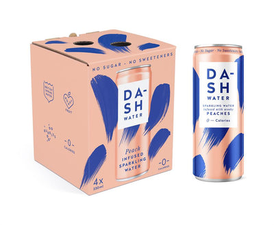 Dash Water Sparkling Peach 4pck x 300ml