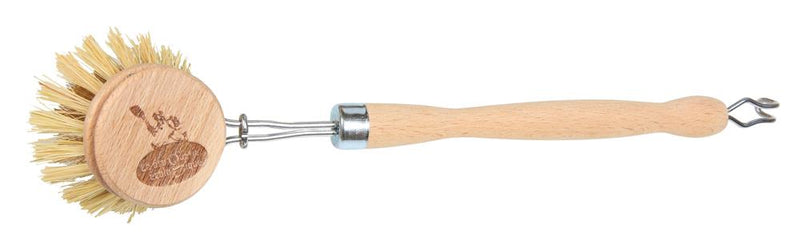 Handmade Beechwood Wooden Dish Brush with Fiber Bristles