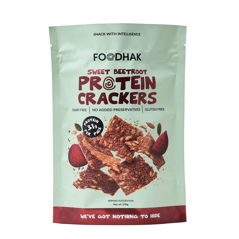 Foodhak Sweet Beetroot Protein Crackers 100g