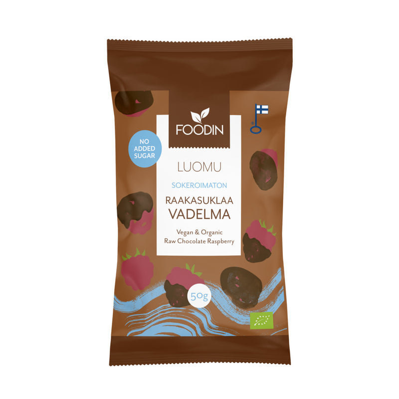 FI Organic Raw Chocolate No Added Sugar Raspberry 50G