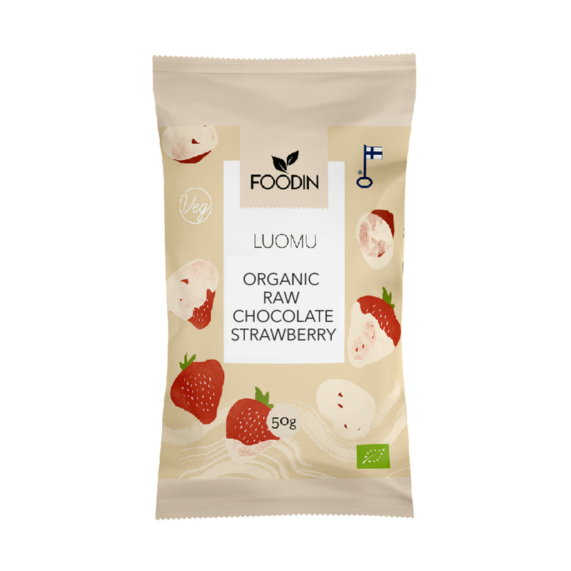 Organic Raw White Chocolate Strawberry 50g