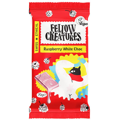 Fellow Creatures Raspberry White Choc Bar 70g