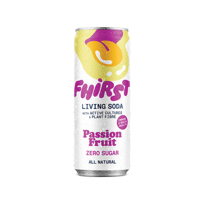 FHIRST Living Gut Soda Passion Fruit Probiotic + Prebiotic 330ml