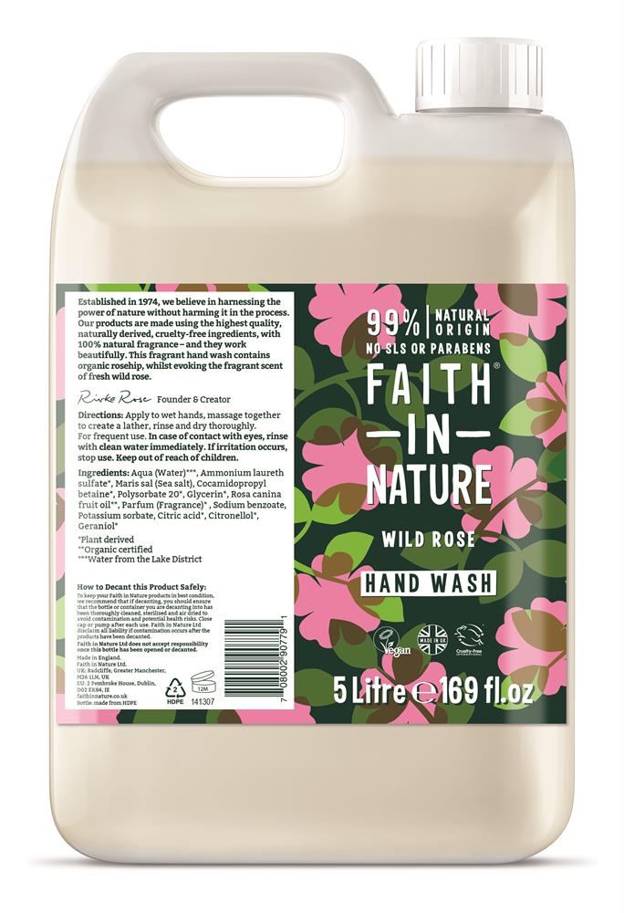 Faith in Nature Wild Rose Hand Wash 5 Litre