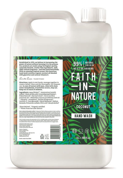 Faith in Nature Coconut Hand Wash 5 Litre