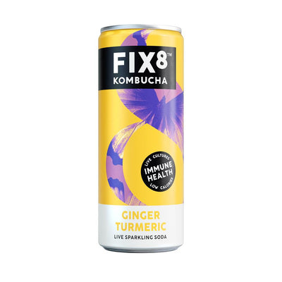 Fix8 Ginger Turmeric Kombucha with Vitamin C and Live Cultures