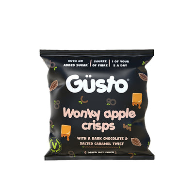 Dried Apple Crisps with Dark Chocolate & Salted Caramel Twist 20g