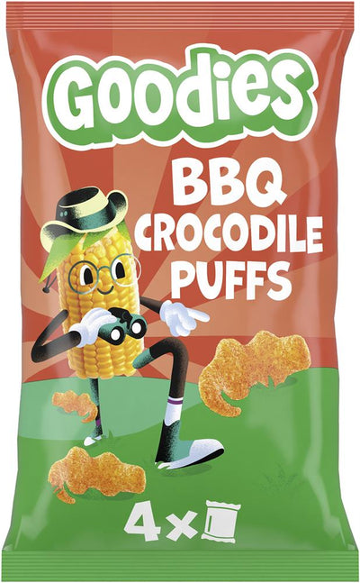 Goodies Kids Snack Crocodile Puffs BBQ Multipack 4x12g