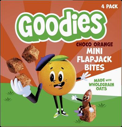 Goodies Kids Snack Choco Orange Mini Flapjack Oat Bar Bites 23g