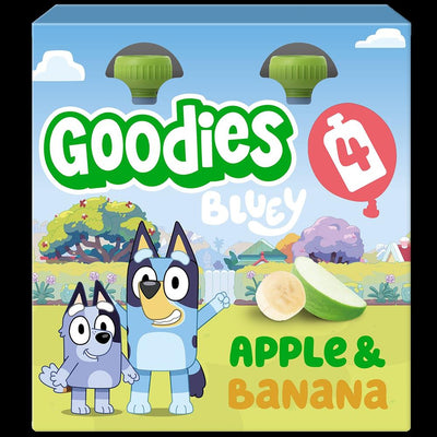Goodies Bluey Kids Apple & Banana Fruit Pouches M/P 4x100g