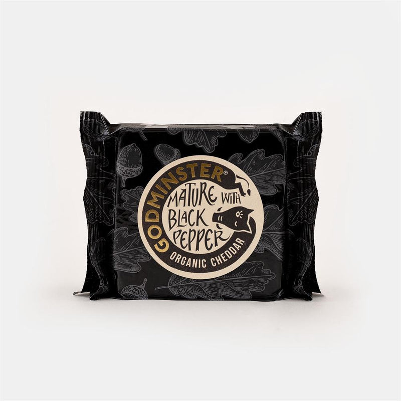 Godminster Mature Bruton Best Organic Cheddar with Black Pepper 200g