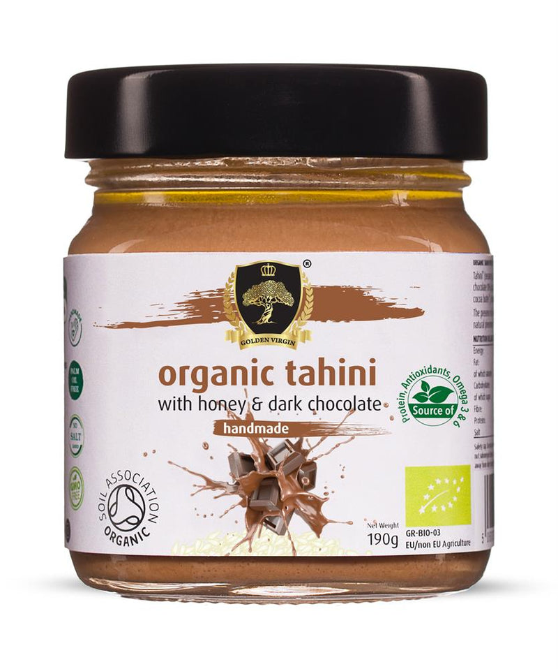 Organic Tahini with Honey & Dark Chocolate 190g Handmade