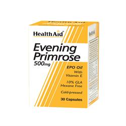 Evening Primrose Oil 500mg + Vitamin E Capsules 30&