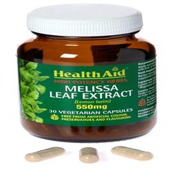 Melissa Leaf (Lemon Balm) 550mg Equivalent Vegicaps 30's