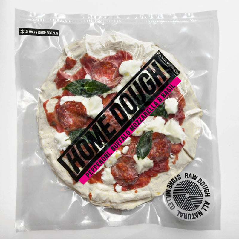 Fresh Dough Pepperoni, Buffalo Mozzarella and Basil Pizza 480g