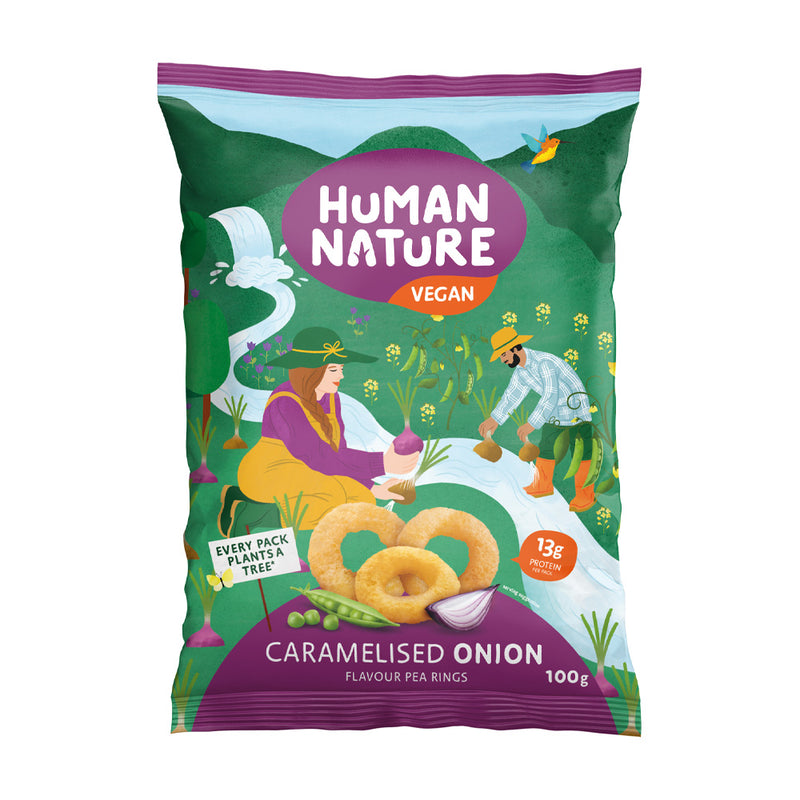 Human Nature Caramelised Onion Pea Rings 100g