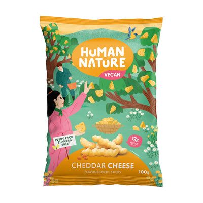 Human Nature Cheddar Cheese Lentil Snack 100g