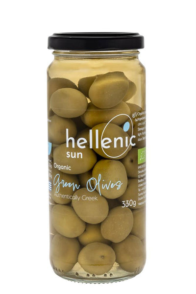 Hellenic Sun Organic Green Olives 330g