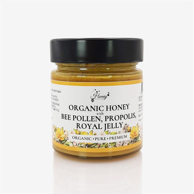 Honey Heaven Organic Honey with Bee Pollen Propolis Royal Jelly 300g